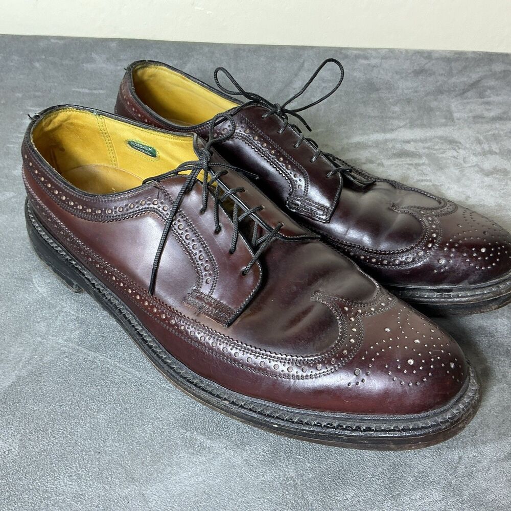 Florsheim Imperial Shell Cordovan Shoes Men’s Wing Tips 10 D Kenmoor - Picture 3 of 13